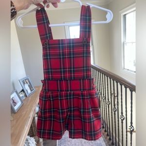 Little Louanne red green plaid romper NWT 12 months